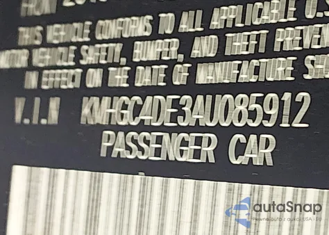 2010 Hyundai Genesis 3.8 from USA, damaged, VIN KMHGC4DE3AU085912